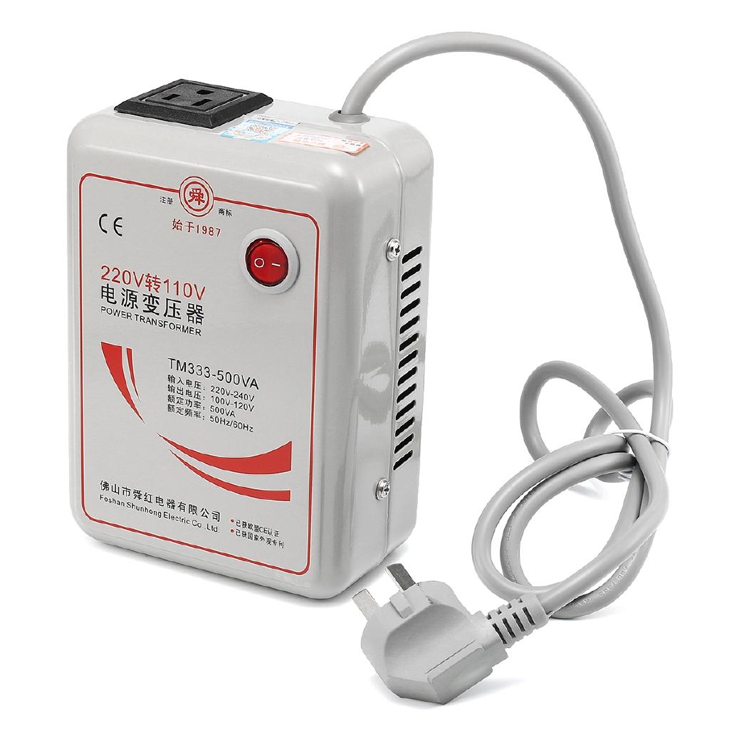 AC 110v 220v Инверторное зарядное устройство Трансформатор напряжения Понижающий преобразователь Преобразователь напряжения 500 Ватт Адаптер Катушка из чистой меди 500 Вт