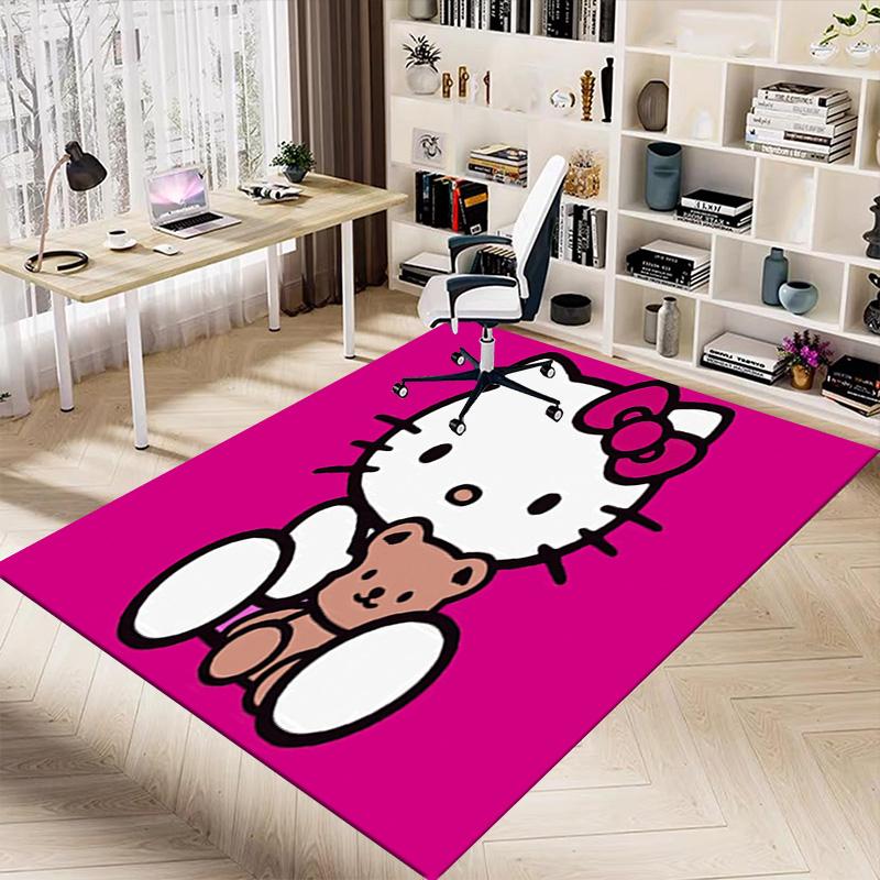 Hello Kitty Teddy Bear Carpet For Playroom Bedroom Living Room Sofa Home Decorkids Game Area Rug Nonslip Floor Mat