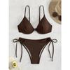 Solid Underwire Sexy Bikini 2025 New Arrival Biquini Padded Push Up Bandage Swimsuit Women Swimwear Summer Beachwear