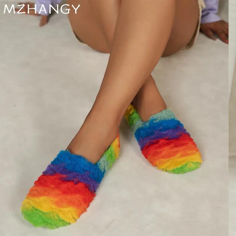 Модные меховые женские туфли на плоской подошве, лоферы, модные новые повседневные туфли из хлопка для женщин 2024 года, новые зимние ботинки для ходьбы, зимние уютные женские туфли Zapatos