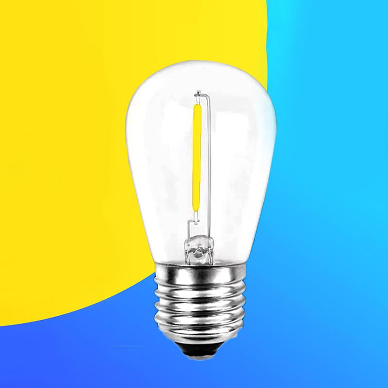 S14 Пластиковые светодиодные лампы E27/E26 3 В 120 В Теплый белый 2 Вт 1 Вт Небьющиеся лампы для гирлянды Рождественские украшения