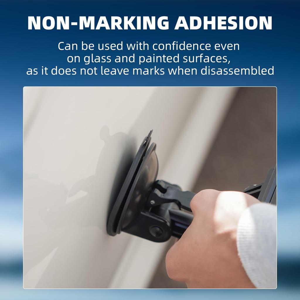 Pocket 3 Suction Cup Mount, Windshield Window Dash Holder Kit with Expansion Adapter for Insta360 X3 X4 X2 Go 3S for GoPro