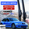 For BMW Z3  2000-2002 Car Windshield Wiper U-type Soft Rubber Frameless Bracketless Car Wipers 20"+19"