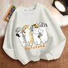 Cute Cat Round-neck Hoodie for Children, Fashionable Long-sleeved Casual Top for Boys and Girls In Spring and Autumn