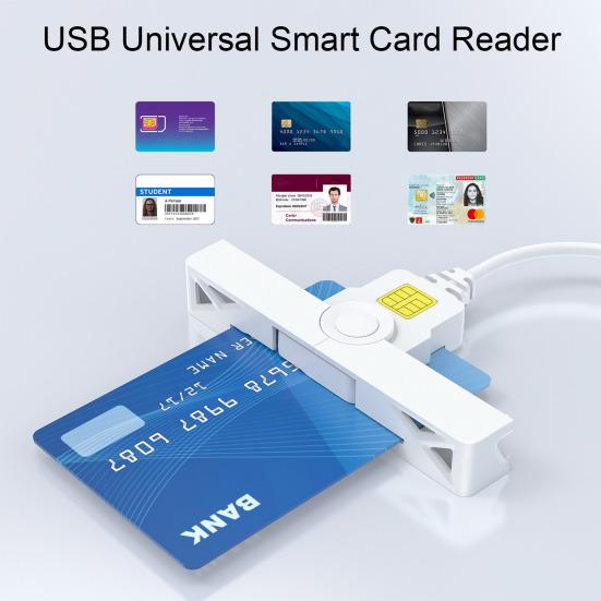 Смарт-кард-ридер Type-C USB 2.0 Plug-and-Play кард-ридер для Windows Портативный считыватель банковских чип-карт Легкий считыватель CAC ID-карт