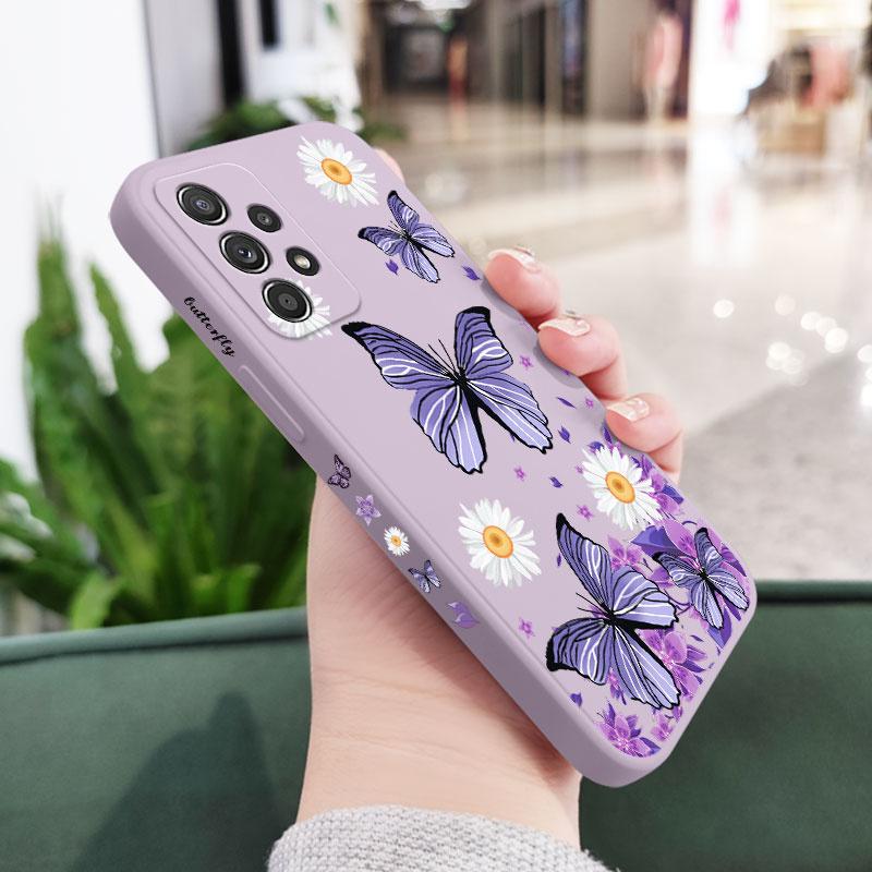 Purple Butterflies Case For Samsung A56 A54 A36 A34 A26 A24 A17 A16 A14 A73 A53 A33 A13 A72 A52 A32 A15 A25 A35 A22 A07 A06