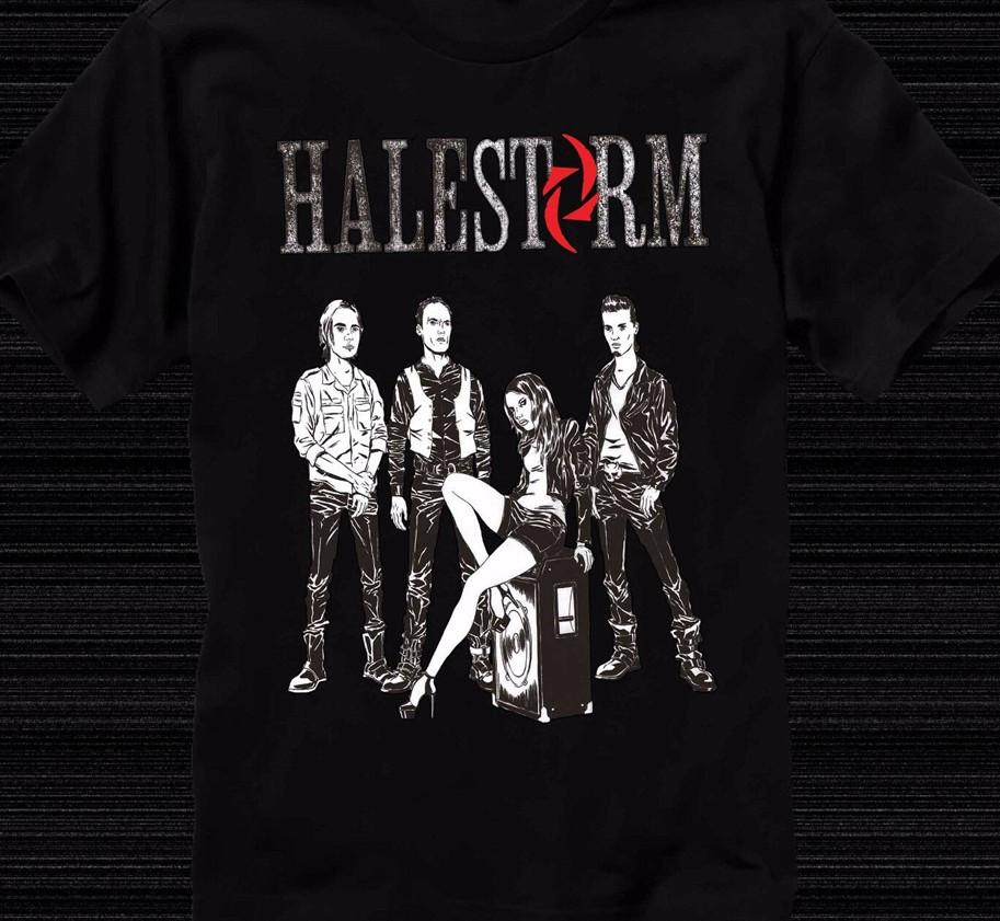Унисекс хлопковая футболка с коротким рукавом группы Halestorm черная ретро короткий рукав Все размеры от S до 5XL 2F118