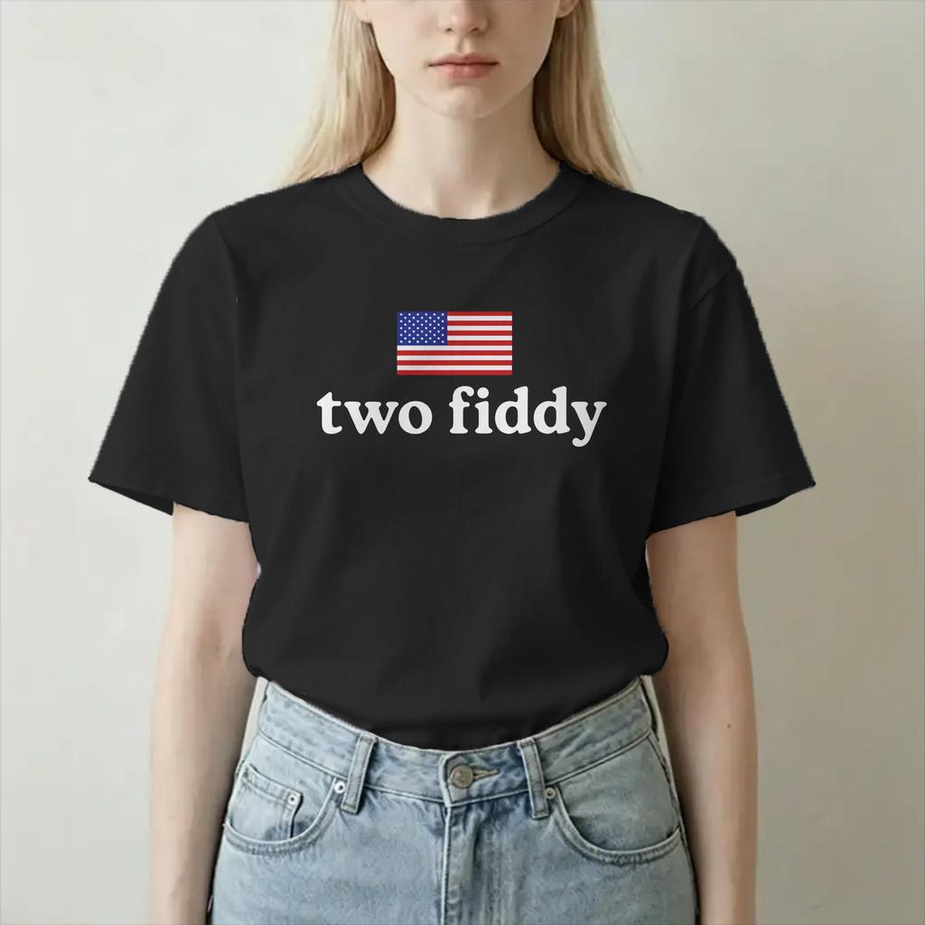 Two Fiddy 4th Of July T Shirt For Unisex Unisex 100 Cotton Awesome Tshirts Round Neck Tees Short Sleeve Tops Adult
