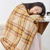 Flannel Wearable Blanket Plaid Home Office Chair Lap Blanket Comfy Poncho Throw with Buttons Winter Warm Soft Shawl Blanket
