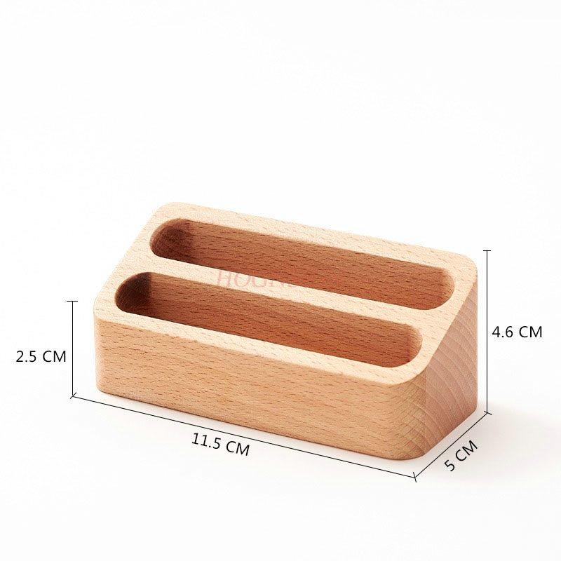 1pcs Solid wood creative business card box desktop front desk wooden business card holder table card rack