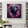5d DIY Diamond Painting Cross Stitch Animals Black Dogs Flowers Diamond Embroidery Mosaic Full Round Drill Home Decor Arts