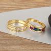 Nidin Classic New Design Inlaid Colorful Zircon Rings For Female Male Aesthetic Adjustable Finger Jewelry Anniversary Party Gift