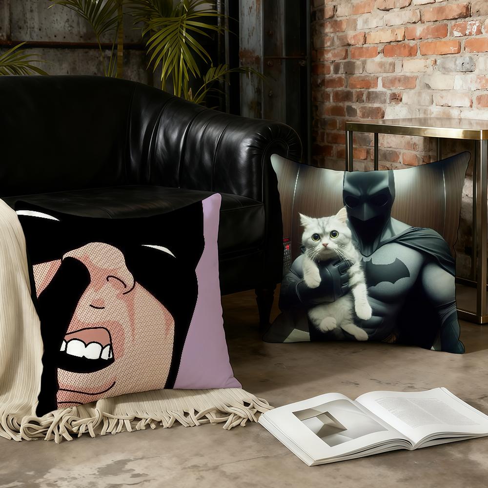 B-Batman-Es Funny Meme Cushion Cover Birthday Anniversary Gifts Double Sided Printed Zipper Cushion Cover Soft Skin Bedding
