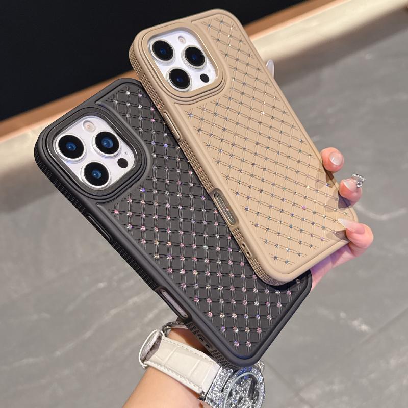 Luxury Solid Color Matte Texture Glitter Shockproof Phone Case For iPhone 16 Pro Max E 14 11 12 13 15 Pro Max Bumper Back Cover