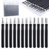 12-Piece Wood Carving Chisel Set, Includes Flat, Beveled, Round, and Triangular Chisels, for Precision Carving, Fine Woodworking, and Art Kni