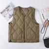 New Middle-aged and Old Mothers Wear Down Cotton Vests, Women's Autumn and Winter Velvet Thermal Vest, and Wear a Vest Jacket.