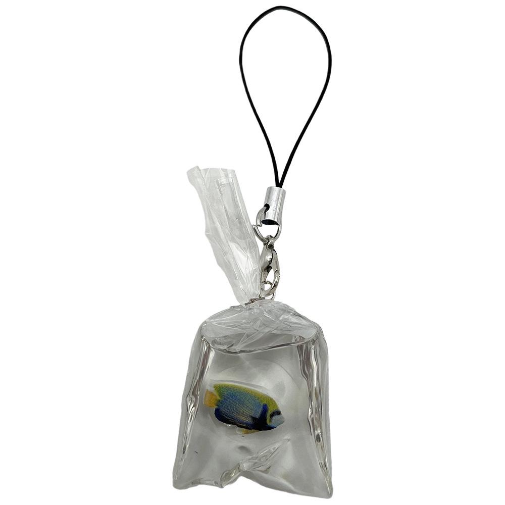 Брелок из смолы с тропической рыбкой - 3D прозрачная подвеска-золотая рыбка