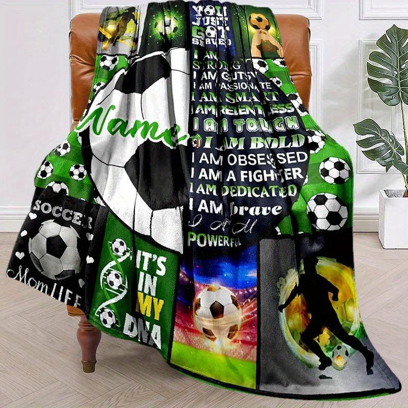 Soccer Customize Your Name Blanket Warm Comfortable And Soft Blankets Are Suitable For Home Lunch Break Blanket Office Sofa Sofa Gift To Relatives And