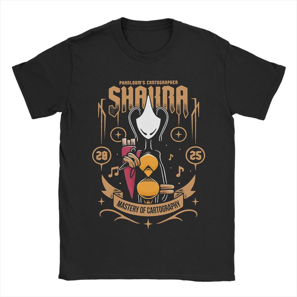Hollow Knight Silksong Shakra TShirt for Men Vintage Cotton Tee Shirt Crewneck Short Sleeve T Shirt Party Clothing