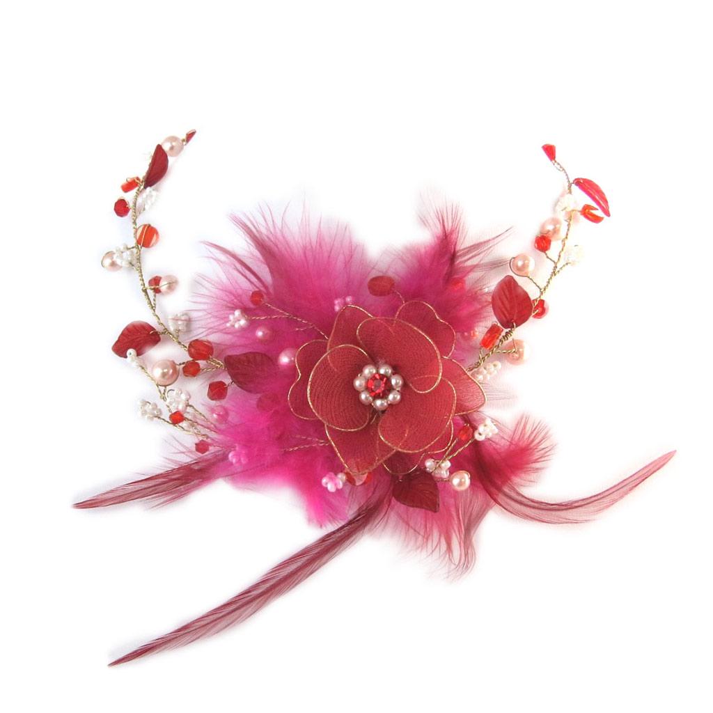 Les Trésors De Lily [E2491] - Designer Necklace 'Radieuse' Fuchsia Red