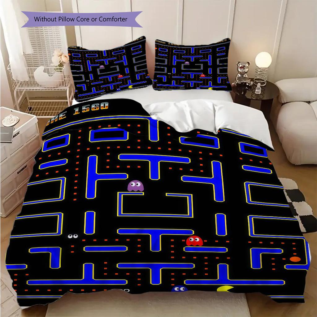 Classic Arcade Maze Adventure Bedding(1 * duvet cover + 2 * pillowcase, without core) Christmas birthday gift Duvet cover and pillowcase Bedding set