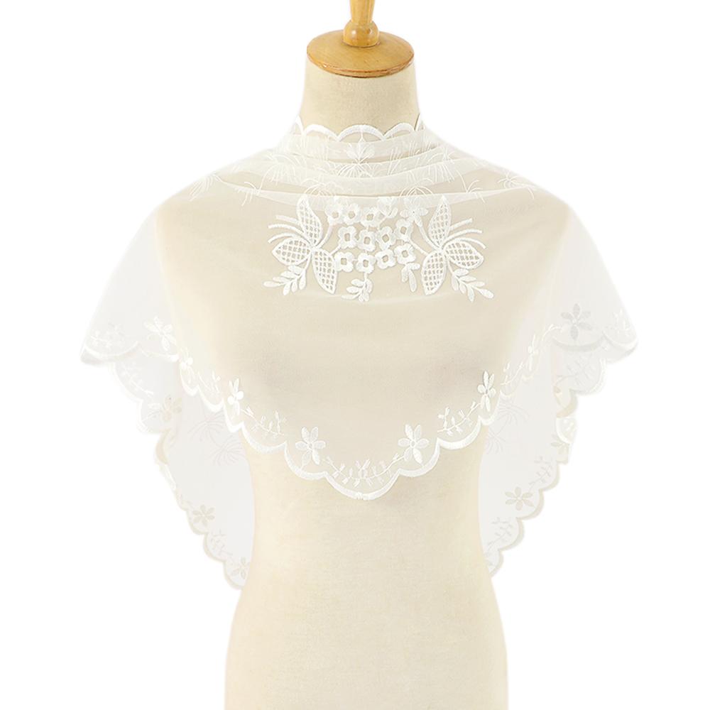 Embroidered Lace Triangle Scarf Prayer Veil Church Hijab Towel Women Veil Solid Floral Triangle Scarf Headband Hijabs