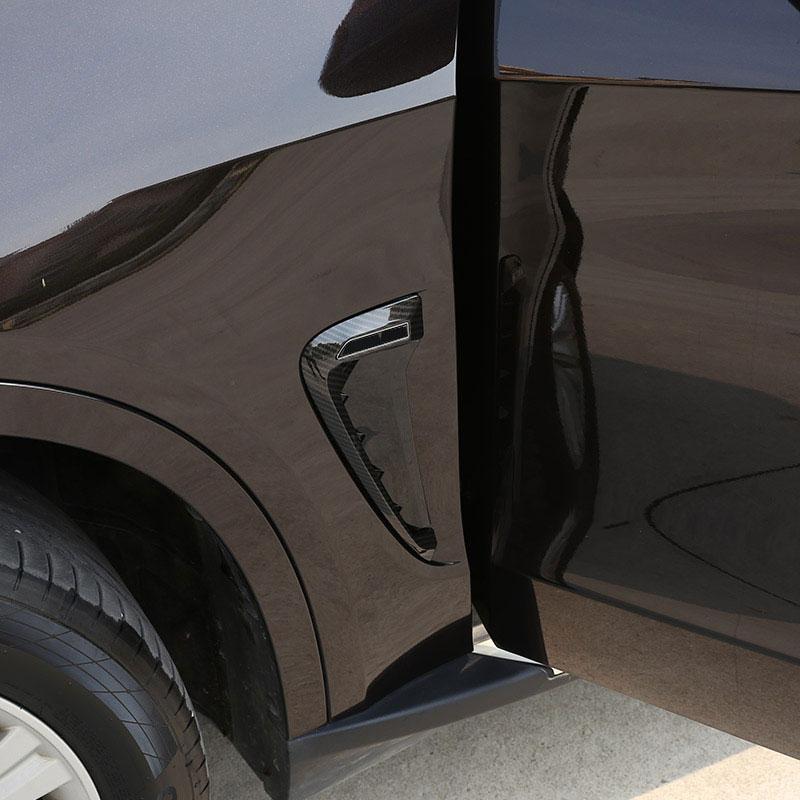 For BMW X5 F15 X5M F85 2014-2018 ABS Black/Silver/Carbon Fiber car shark gill side fender vent sticker Auto