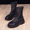 Medium Tube Soft Bottom Hole Cool Boots Casual Net Boots Women's New Summer Thin Hollow Mesh Martin Boots Women