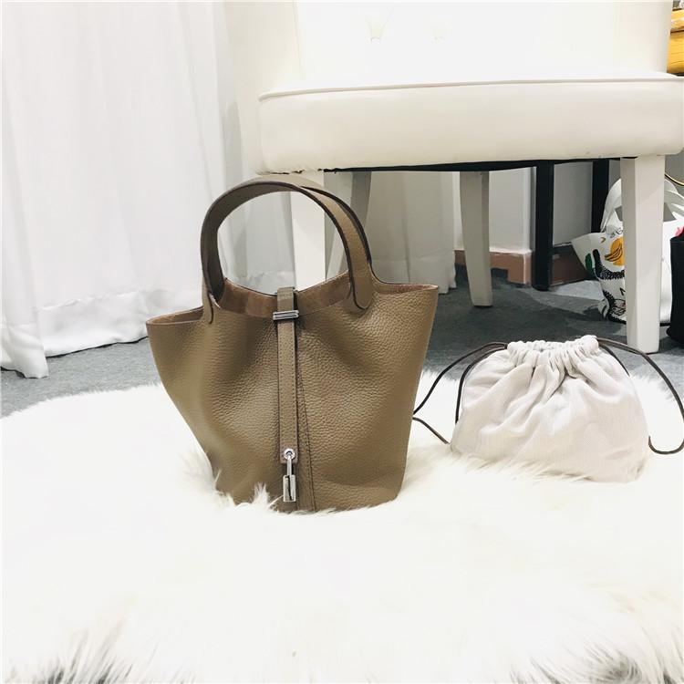 Модная сумка-корзина, женская сумка, сумка-ведро, новая повседневная сумка-ведро из коровьей кожи с верхним слоем