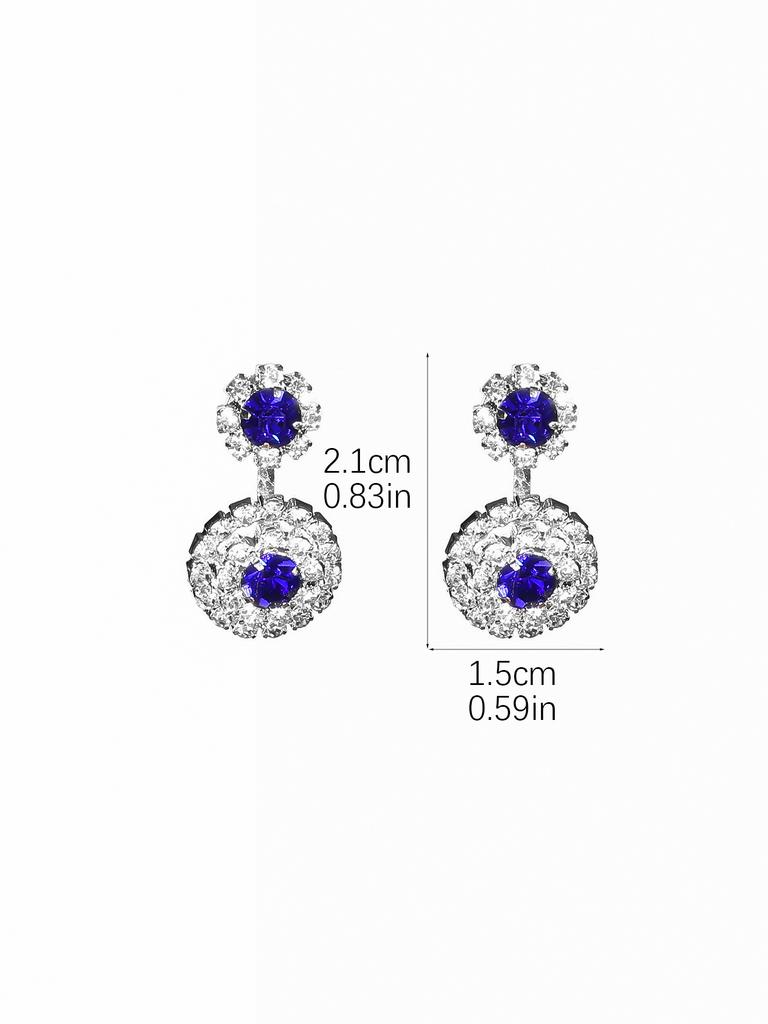1 Pair Of Fashion Sparkling Full Diamond Snowflake-Shaped Earrings Female Light Luxury Style Fashion Earrings Simple Luxury Female Earrings
