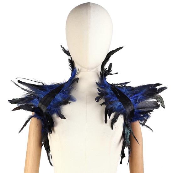 Faux Feather Shawl Shoulder Wrap Cape Soft Adjustable Retro Gothic Collar Cosplay Party Stage Performance Faux Feather Scarf Dancer Costume