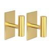 2Pcs Self Adhesive Robe Hanger Holder Stainless Steel Toilet Hanging Rack Bathroom Towel Hooks  Key