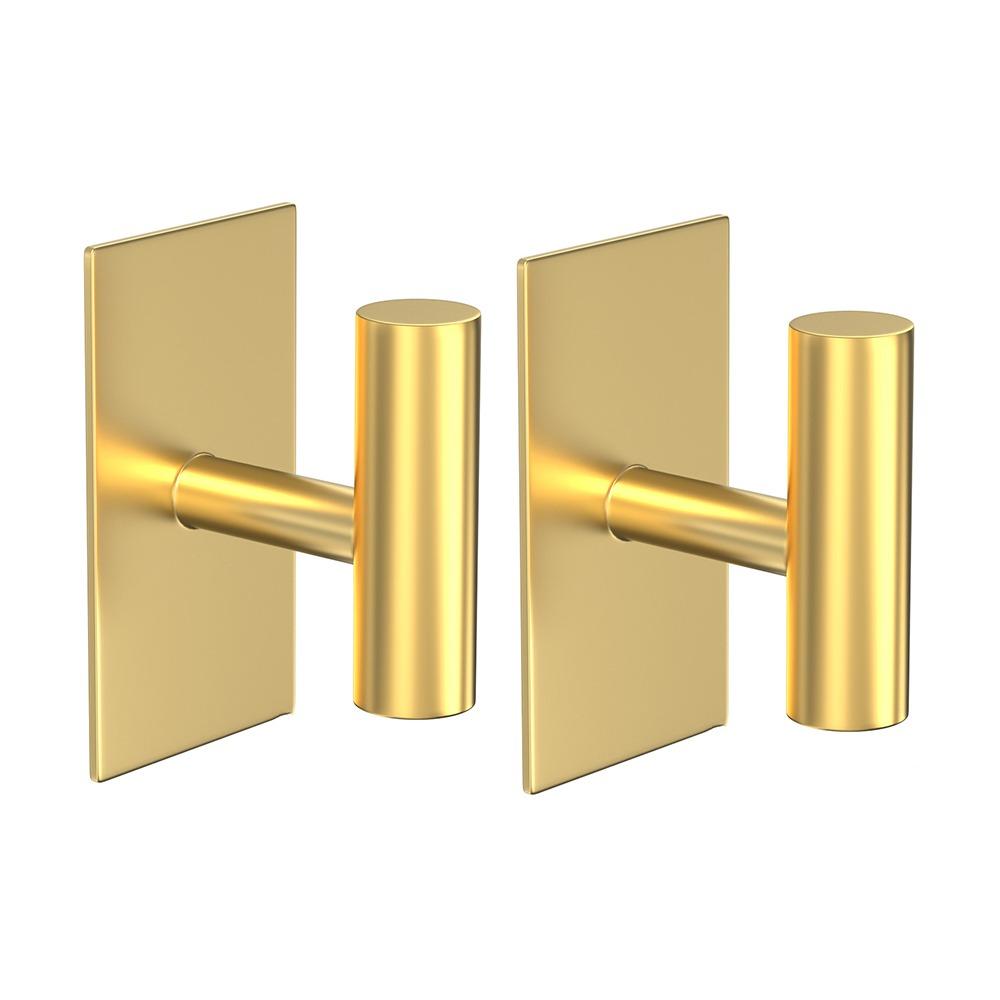 2Pcs Self Adhesive Robe Hanger Holder Stainless Steel Toilet Hanging Rack Bathroom Towel Hooks Key
