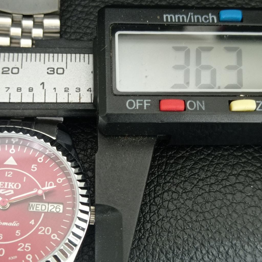 ВИНТАЖНЫЕ АВТОМАТИЧЕСКИЕ SEIKO 5 6309A ВОССТАНОВЛЕННЫЕ ЯПОНСКИЕ МУЖСКИЕ ЧАСЫ С КРАСНЫМ ЦИФЕРБЛАТОМ a444694-1