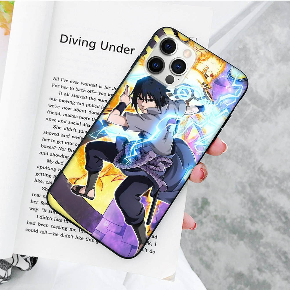 JW74 Наруто Саске черный мягкий чехол для Samsung Note 20 Lite S24 Ultra S23 A03 A05 A06 A11 A71 A15 A16 A13 A24 A25 A33 A52 A53 A50 M55 M35 Plus