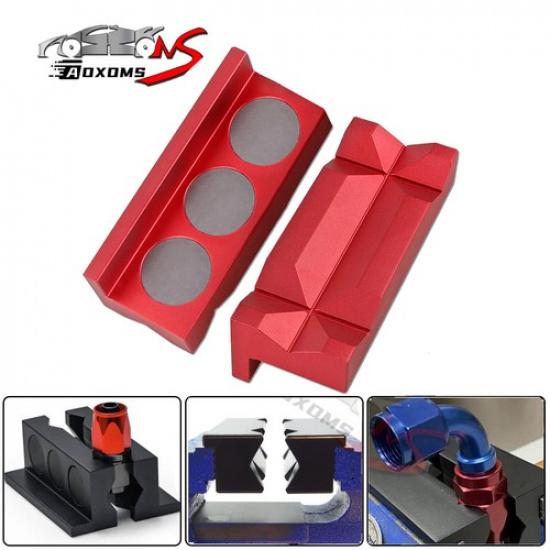 Vise Jaw 4" Protective Inserts with Magnetic For Fuel Hose AN Fittings Aluminum