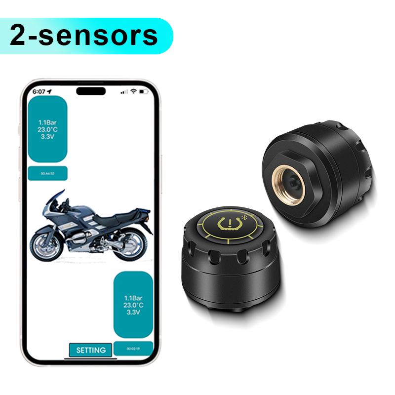Мотоцикл Автомобиль Система мониторинга давления в шинах TPMS Bluetooth 5.0 Датчик давления в шинах Предупреждение о температуре Монитор Манометр