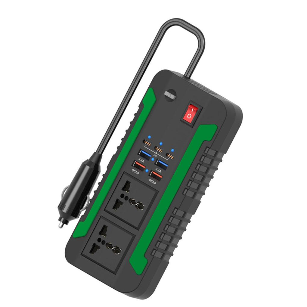 Автомобильный инвертор 300 Вт постоянного тока 12 В/24 В в переменный ток 220 В, преобразователь розеток PD USB, разъем для быстрой зарядки, адаптер питания, инвертор, источник питания