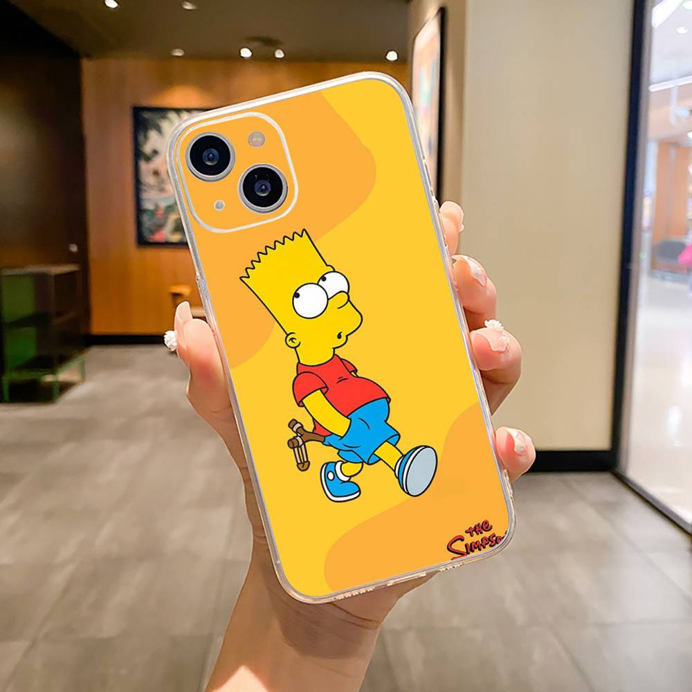 Симпсоны-Смешной Мультяшный Чехол для Телефона Для iPhone17,16,15,14,13,12,11 ,Pro Max, Plus Мягкий Силиконовый Прозрачный Чехол