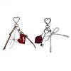 1Pc Fashion Heart Keychain Purse Charm Handmade Bag Accessory Heart Bag Ornament