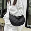 Women's Plaid Crossbody Messenger Bag Nylon Shoulder Bags Large Capacity Travel Half Moon Belt Bag Ladies Hobos Bag CLE