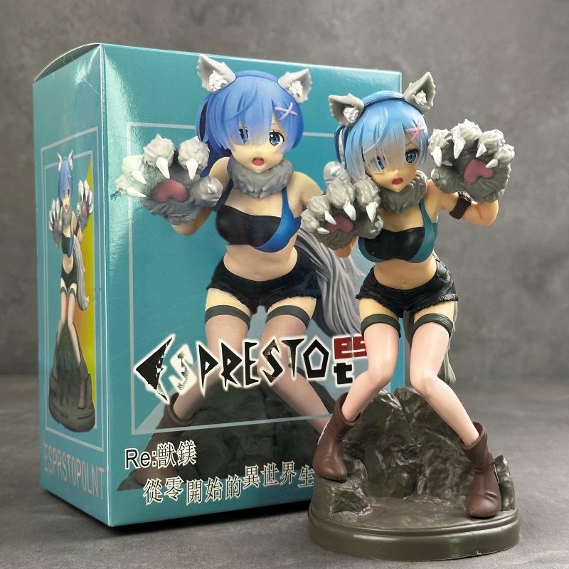 Life in a Different World from Zero: Little Gray Wolf Rem Rem Wolf Ears Standing Boxed Animation Wholesale