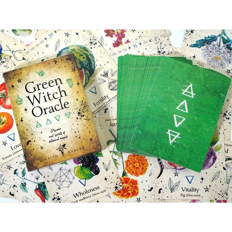 Green Witch Oracle Cards Discover Real Secrets of Natural Magic Tarot Board Games for Fate Divination Party Card Deck