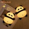 4Styles Panda LED Night Light Cute Silicone Lamp Baby Nursery Touch Sensor Nightlight Rechargeable with 3 warm Lights for bedroom