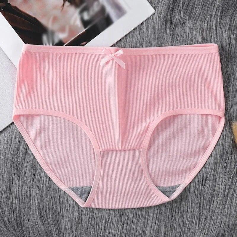 Sexy Women's Underwear Seamless Panties Plus Size Lingere Solid Color Briefs Mid Waist Comfortable Underpants