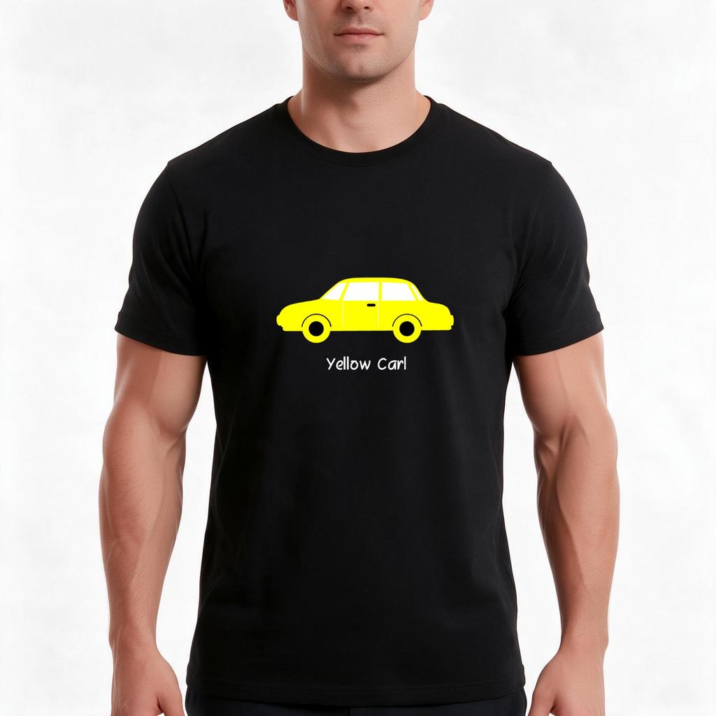 Yellow Car (02) Tshirt Summer Casual Cotton Tee Oversized Streetwear Tops Vintage Graphic Print Loose Fit Short Sleeve