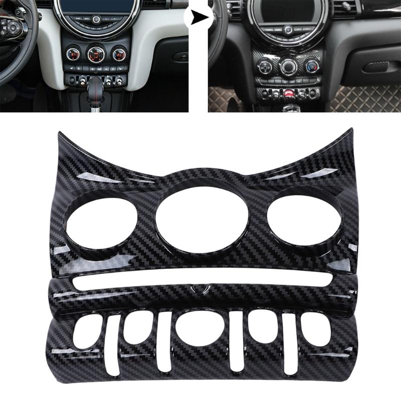 Рамка панели кнопок на приборной панели для MINI F55 F56 F57 2014-2024, Декоративная накладка кондиционера из АБС-пластика с рисунком под карбон для области внутренней панели