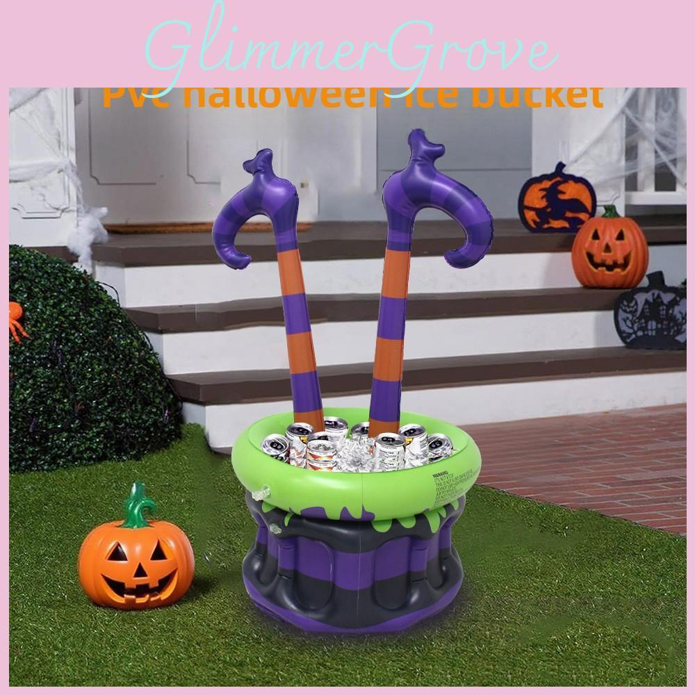 Halloween Witch Ice Bucket Pvc Inflatable Drink Dispenser For Party Decoration And Entertainment