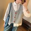Sweet Heart Button Cardigan Vest Spring Korean Style Casual Sweater Waistcoat Base Layer