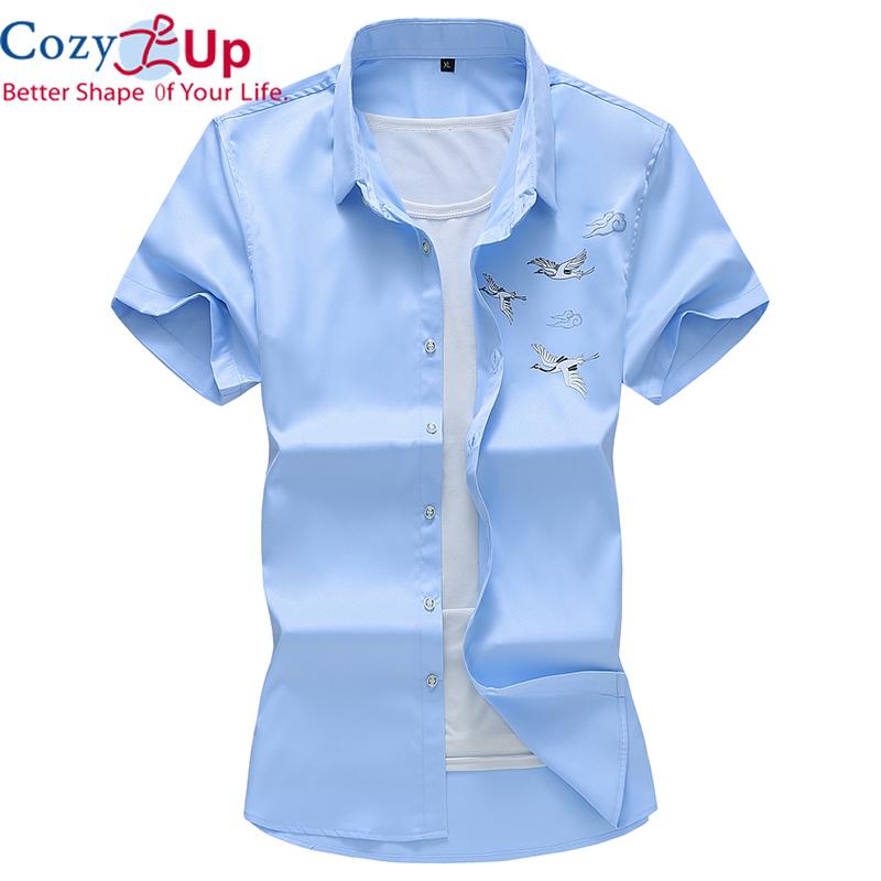 Cozy Up Рубашка с вышивкой в ​​китайском стиле, мужская летняя новая модная повседневная рубашка с короткими рукавами